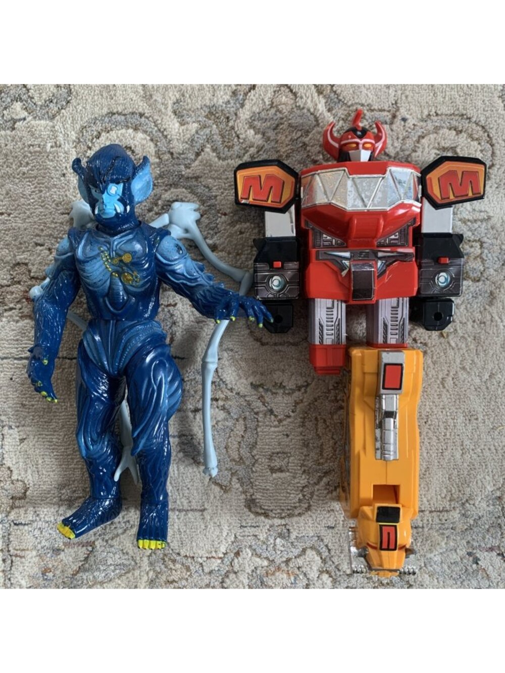 Vintage 1991 Megazord And 1993 Baboo Evil Space Alien Mighty Power Rangers AS-IS